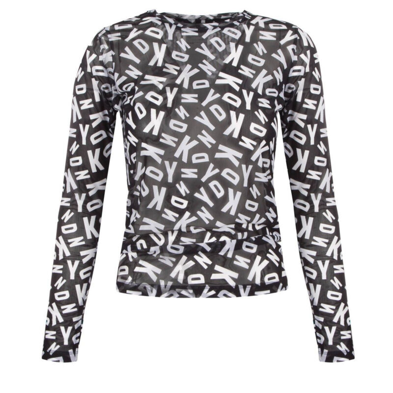 DKNY JUMBO LOGO PRINTED MESH LONG SLEEVE - Image 2