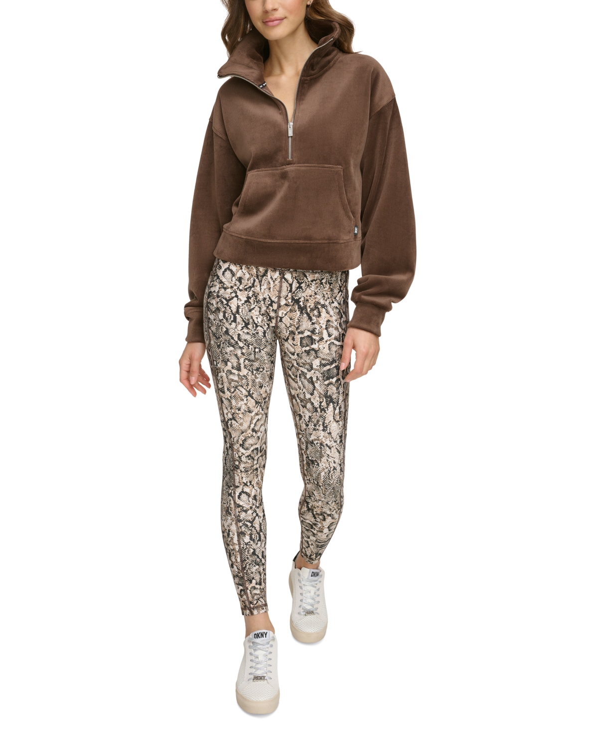 DKNY TECH VELOUR RIB HALF ZIP PULLOVER W - Image 3