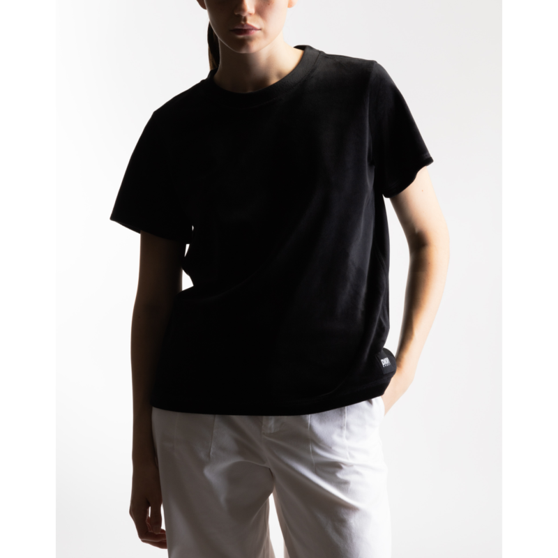DKNY PLATINUM VELOUR CREW NECK SHORT SLE