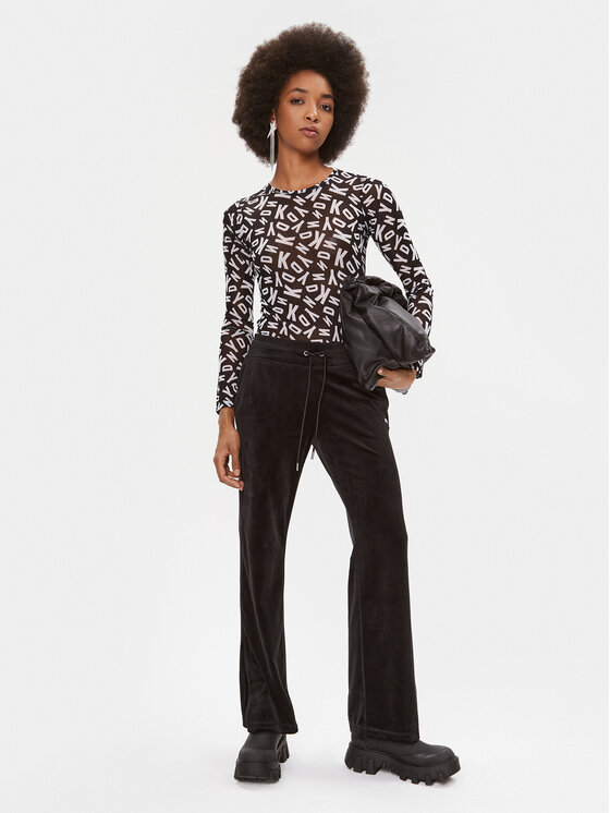 DKNY PLATINUM VELOUR TRACK PANT W/ SLIT - Image 5