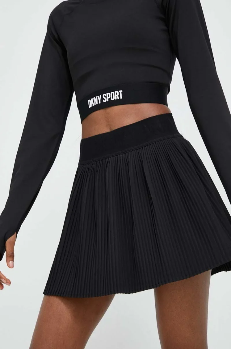 DKNY DOUBLE LAYER PLISSE SKORT W/ LOGO E - Image 4