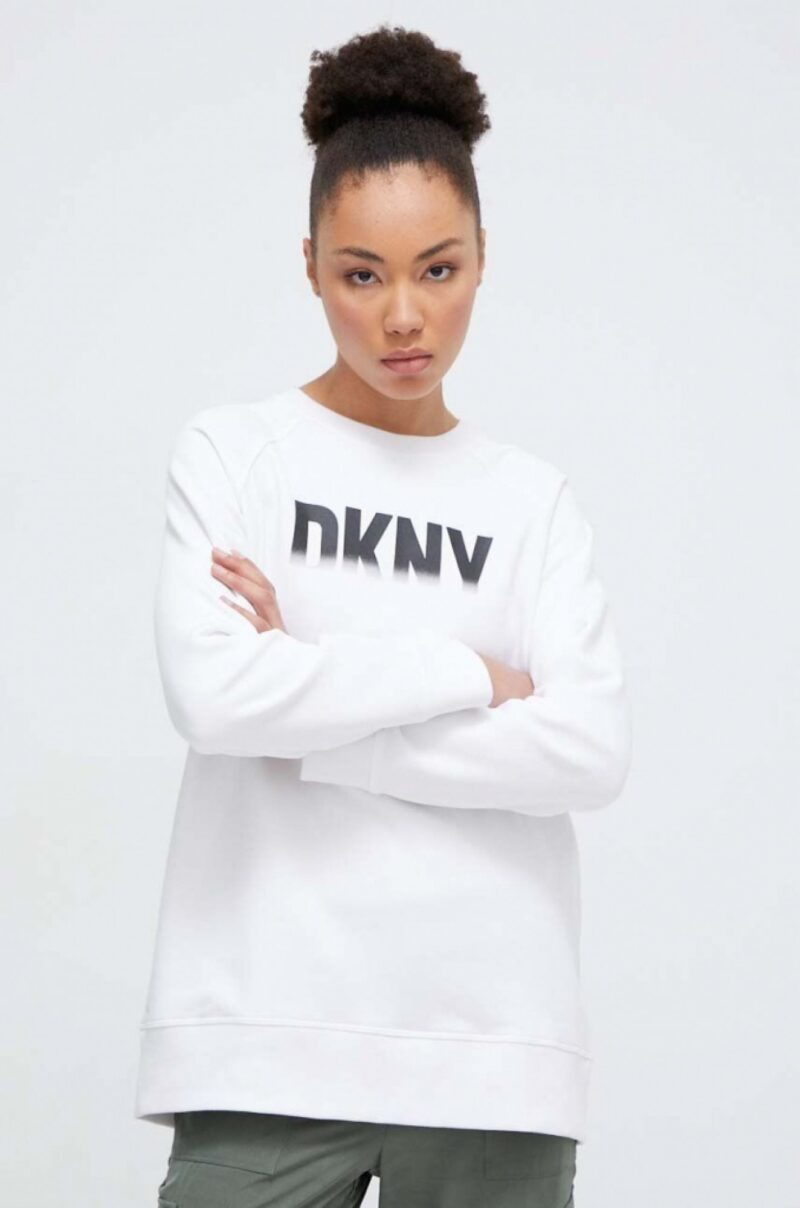 DKNY FADE AWAY LOGO LONGLINE RAGLAN CREW