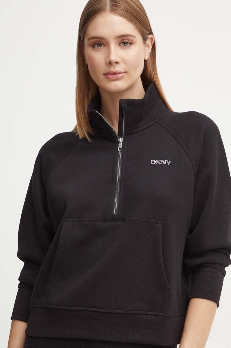 DKNY MINI STUD LOGO HALF ZIP PULLOVER WI