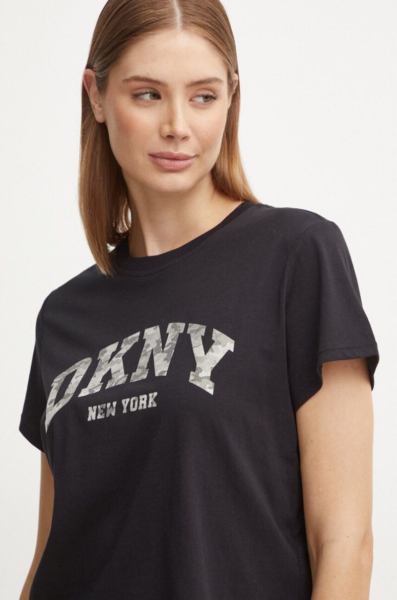 DKNY CAMO SPARKLE VARSITY LOGO CROPPED T