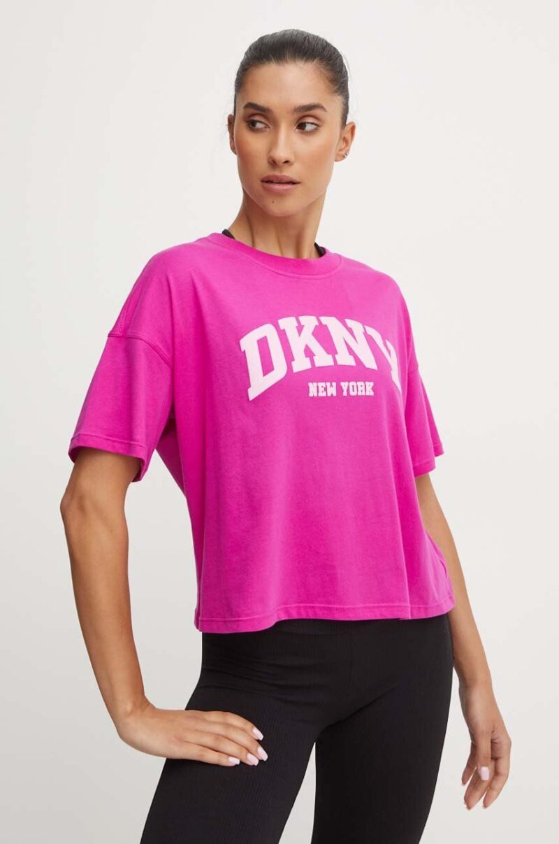 DKNY VARSITY PUFF LOGO CROP SHORT SLEEVE
