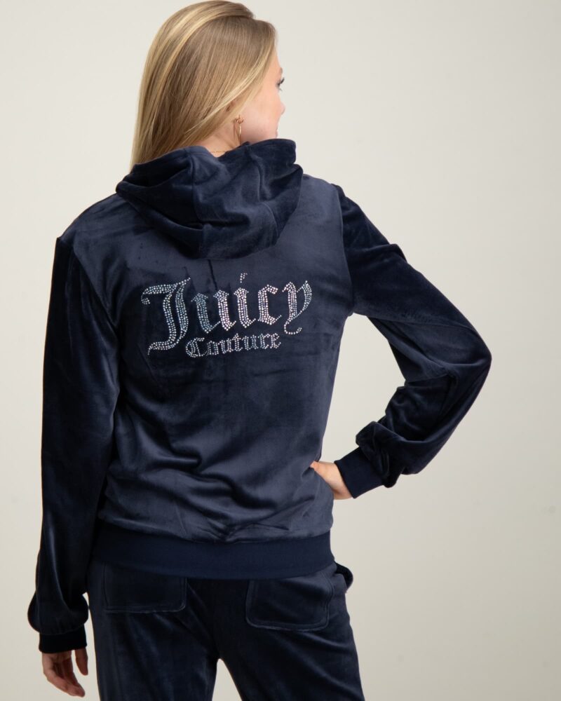 Juicy Couture Diamante Zip Through Hoodi - Image 2