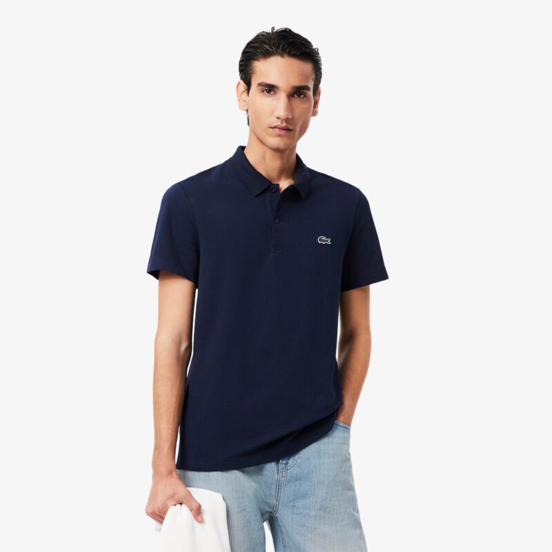 LACOSTE POLO SHORT SLEEVED RIBBED COLLAR